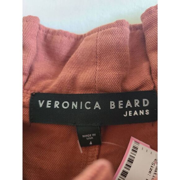 Veronica Beard Karter Pleated Crop Pants Women's Sz 4 Brown Drawstring Closure - Picture 5 of 7